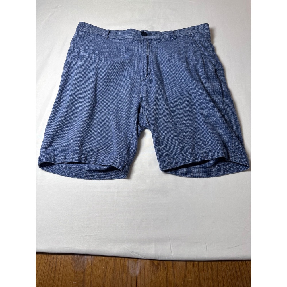 Sperry Top-Sider Mens Blue Textured Cotton Chino Shorts Size 34 Flat Front
